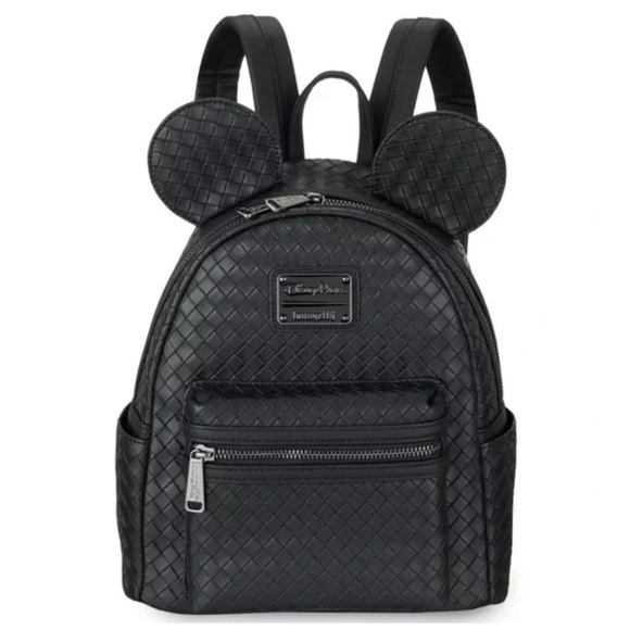 Loungefly Handbags - Loungefly Disney Parks Mickey Mouse Black Woven Mini Backpack